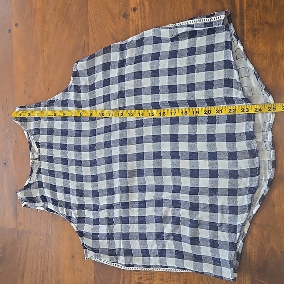 Cloth & Stone Anthropologie Navy and White Gingham Sleeveless Blouse - Picture 11 of 15